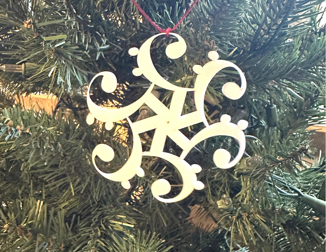 Bass Clef Snowflake Acrylic Ornament