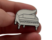 Load image into Gallery viewer, White Piano Enamel Pin
