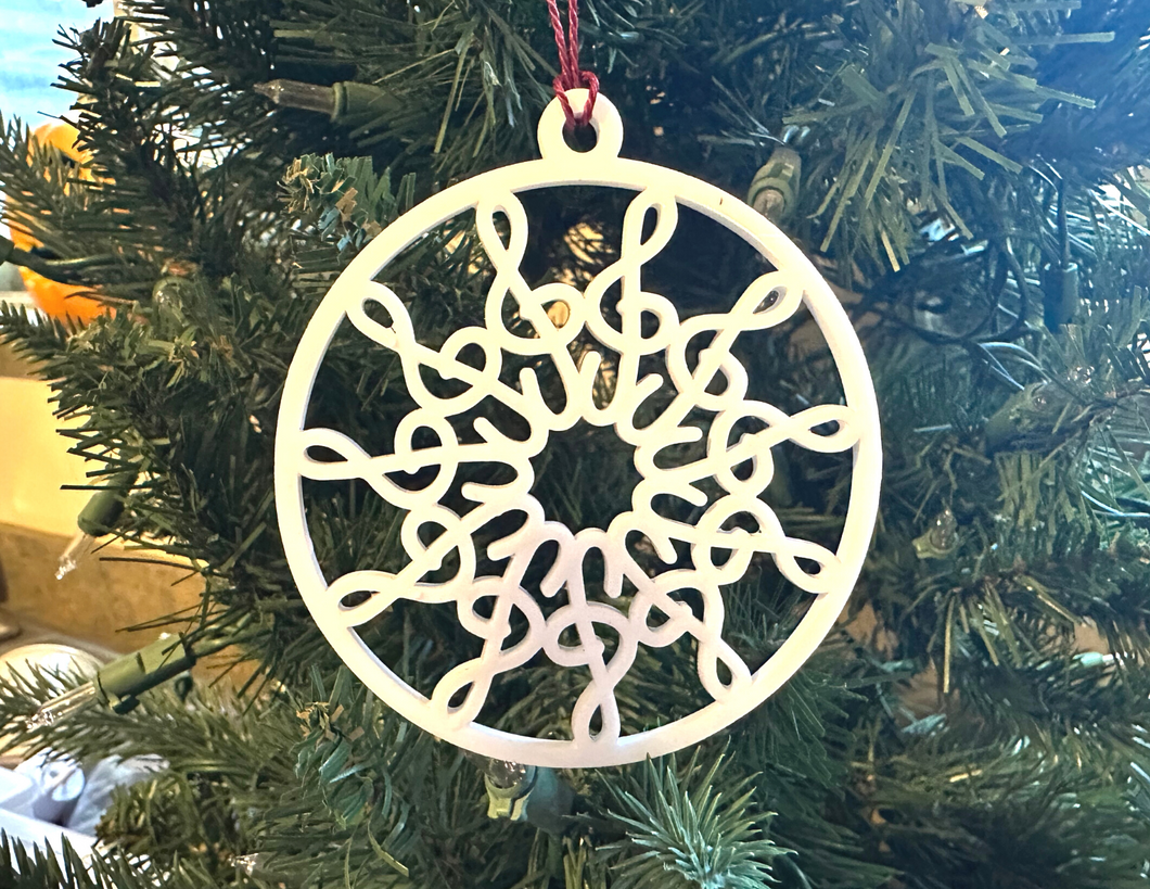 Treble Clef Circle Acrylic Ornament