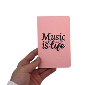 Load image into Gallery viewer, Mini Pocket Notebook Journal - Music is Life
