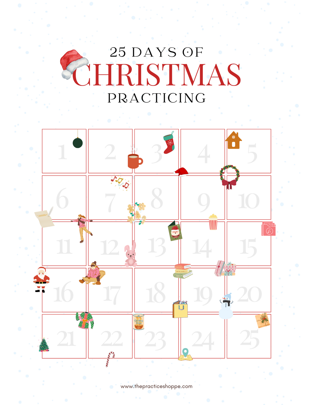 25 Days of Christmas Practicing (Digital Download)