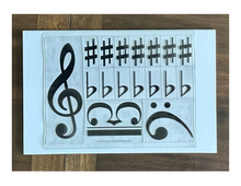 Load image into Gallery viewer, Foldable Music Staff Magnetic White Board Bundle - BLACK magnets