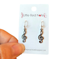 Load image into Gallery viewer, Dangle Fish Hook Stainless Steel Earrings Treble Clef
