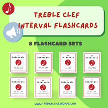 Load image into Gallery viewer, Treble Clef Interval Flashcards (Digital Download)