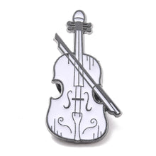 Load image into Gallery viewer, White Violin Enamel Pin
