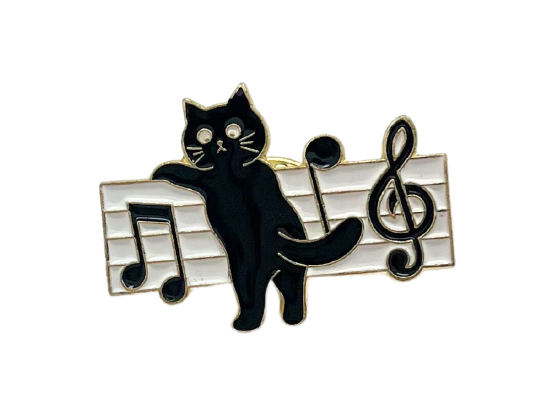 Cat Staff Enamel Pin