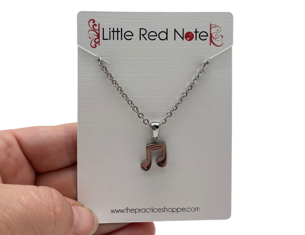 Stainless Steel Notes Necklace - Silver