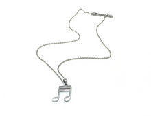 Load image into Gallery viewer, Stainless Steel Beamed Sixteenth Notes Necklace
