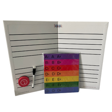 Load image into Gallery viewer, Foldable Music Staff Magnetic White Board Bundle - RAINBOW magnets
