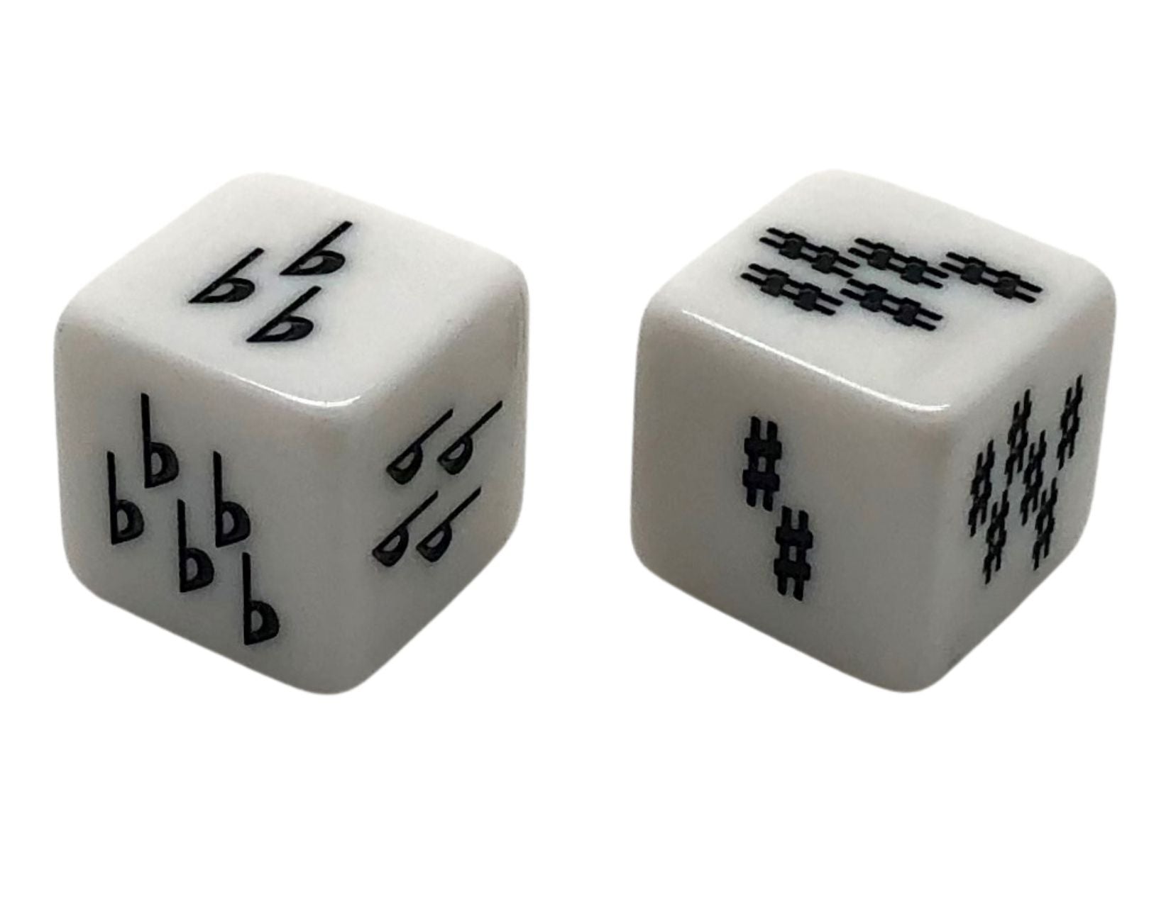 25 mm Key Signature Dice - No Clef - Sharps/Flats - Set of 2 – The