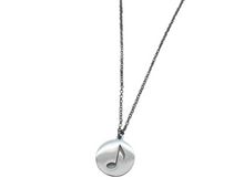 Load image into Gallery viewer, Stainless Steel Disc Music Note Necklace - Silver
