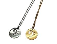 Load image into Gallery viewer, Stainless Steel Disc Bass Clef Necklace
