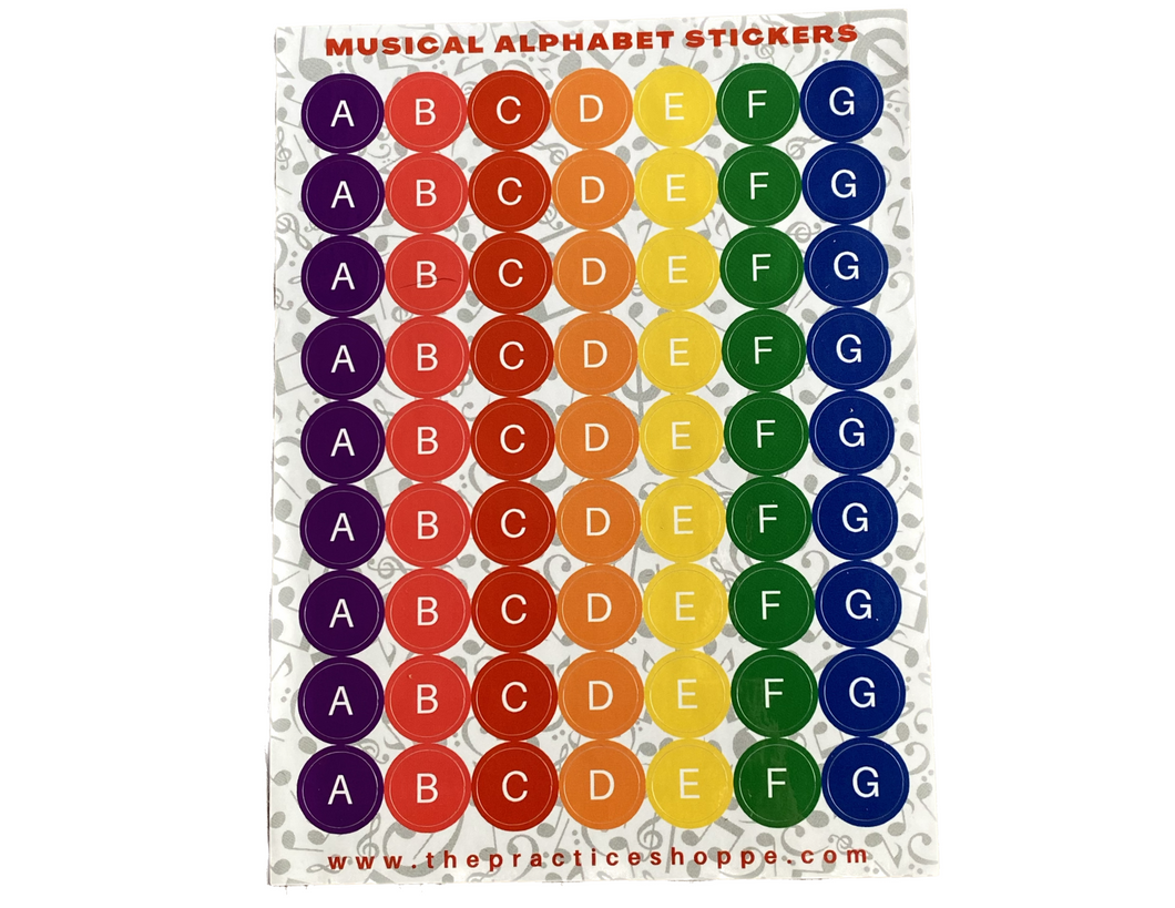 PS Sheet Musical Alphabet Stickers Rainbow