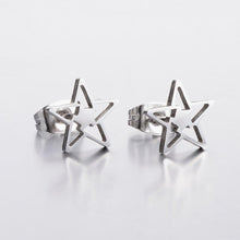 Load image into Gallery viewer, Stainless Steel Post Earrings Star Design
