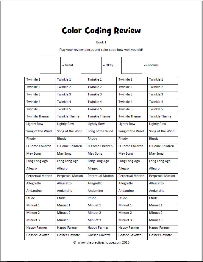 Color Coding Review Violin Book 1 (Digital Download)