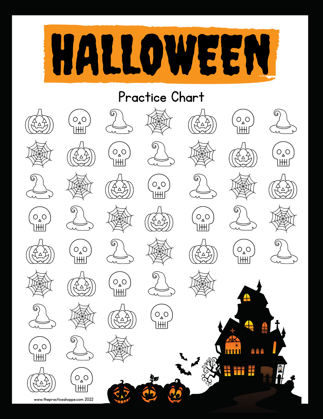 Halloween Practice Chart (digital download)