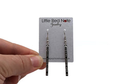 Load image into Gallery viewer, Dangle L Crystal Flute Earrings - Silver
