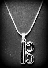 Load image into Gallery viewer, Alto Clef Viola Necklace - Silver with Black Accents
