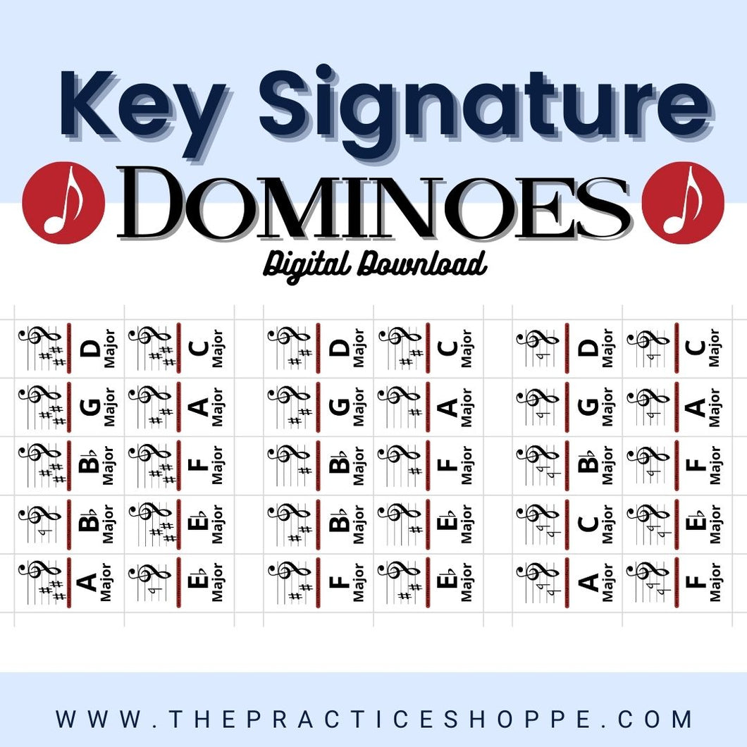 Basic Key Signature Dominoes (Digital Download)
