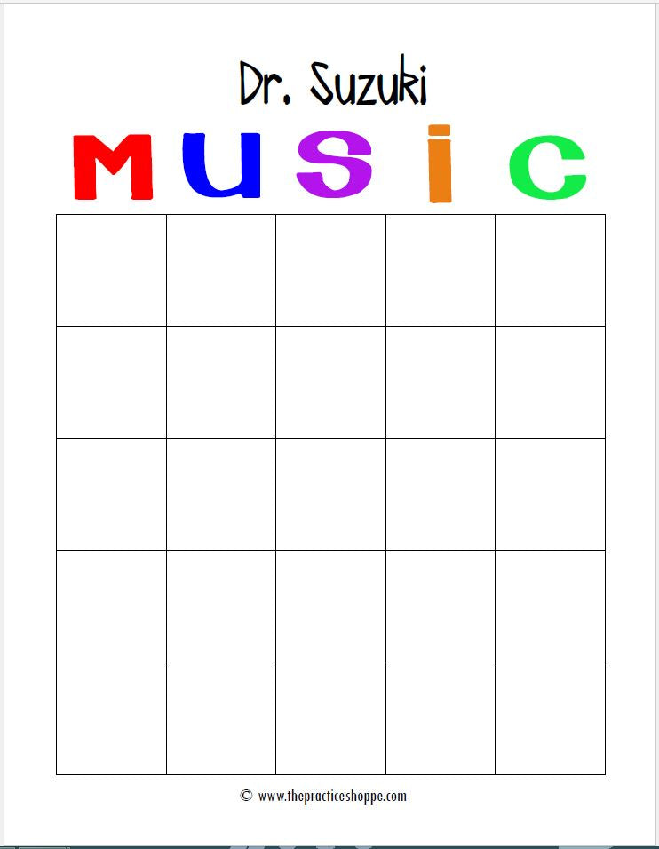 Blank Music Bingo (Digital Download)
