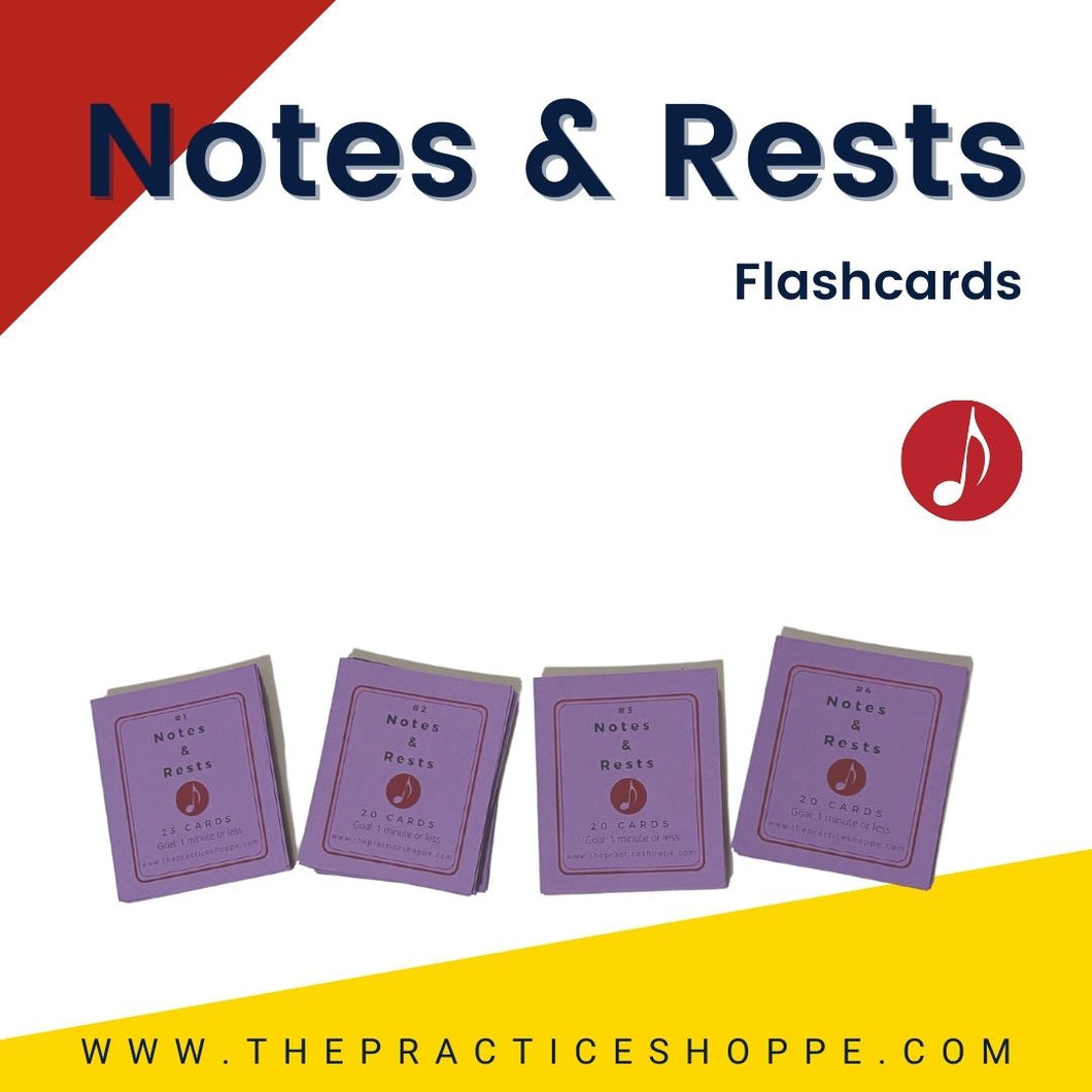 Notes & Rests Flashcards - 4 Sets of Flashcards (digital download)