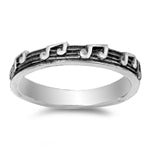 925 Sterling Silver Notes Ring