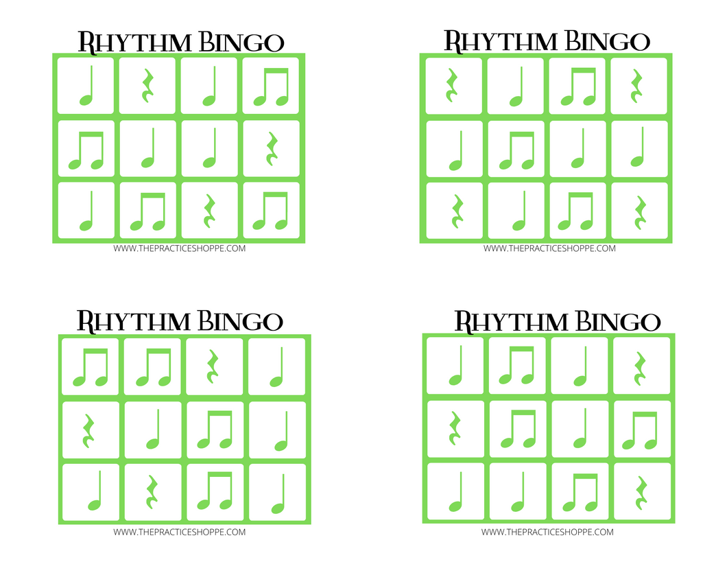 Green Rhythm Dice Mini Bingo (digital download)