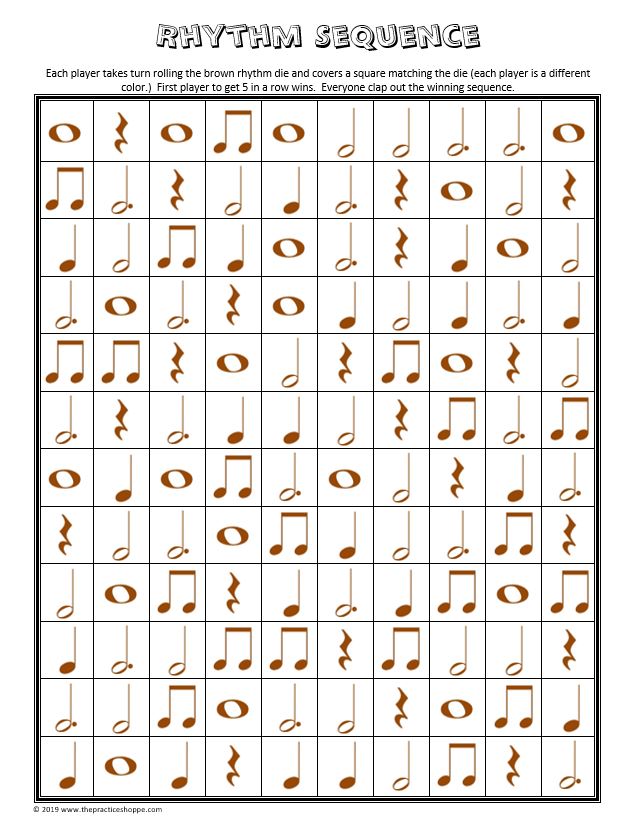 Rhythm Sequence - Brown, Whole Page