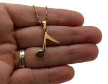 Load image into Gallery viewer, Stainless Steel Eighth Note Pendant Necklace - Gold
