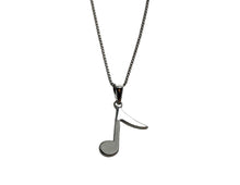 Load image into Gallery viewer, Stainless Steel Eighth Note Pendant Necklace - Silver
