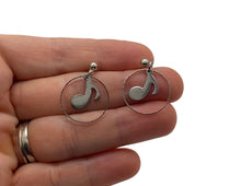 Load image into Gallery viewer, Stainless Steel Dangle Circle Eighth Note Earrings
