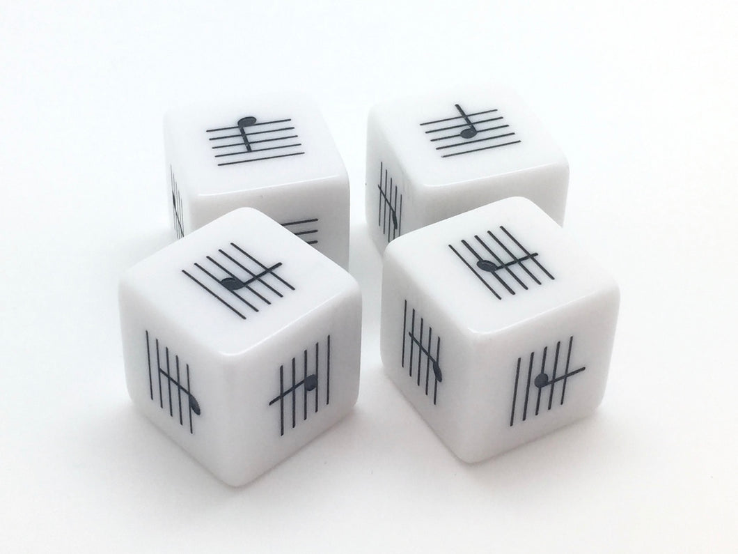 Lines and Spaces Dice - set of 4