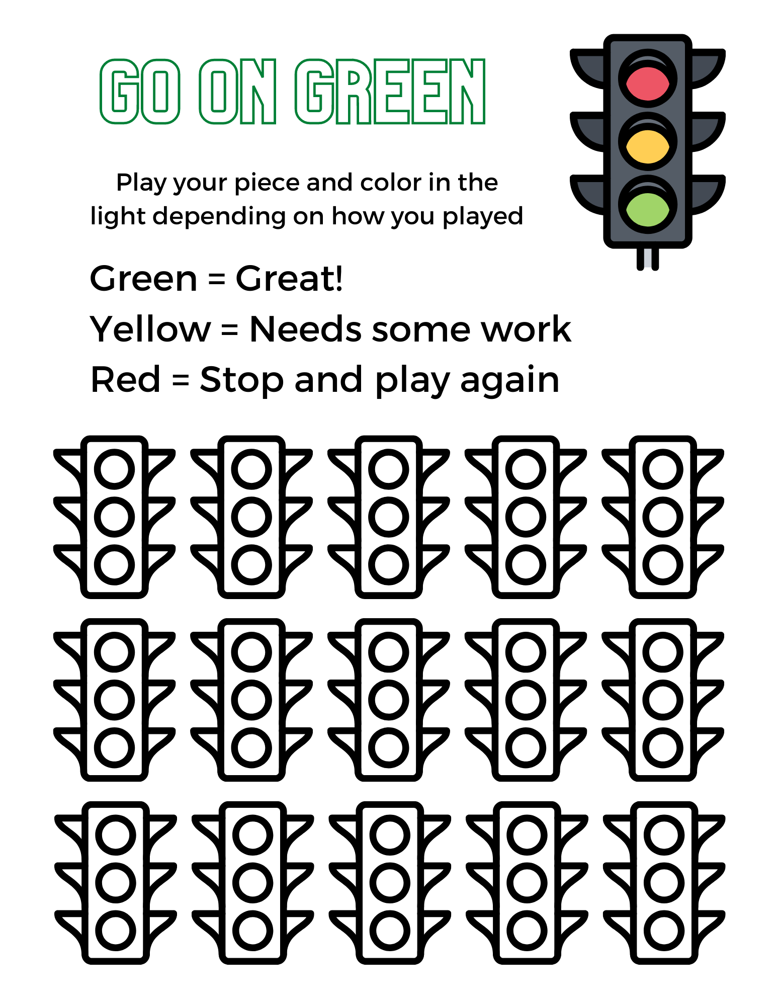 Traffic Light Practice Chart (digital download) The Practice Shoppe