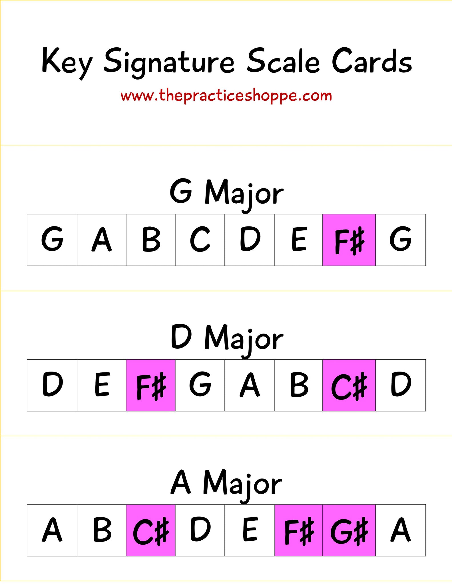 Key Signature Scale Cards (digital download) – The Practice Shoppe