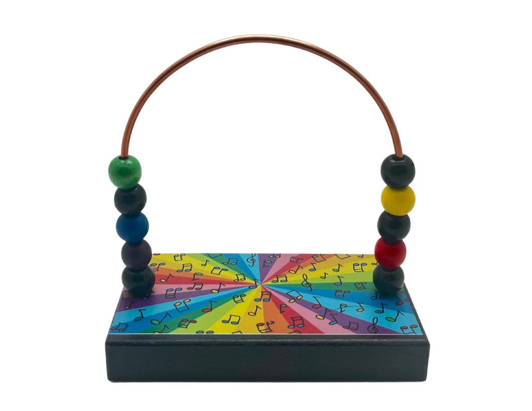 Music Notes Rainbow Burst Black Bead Counter