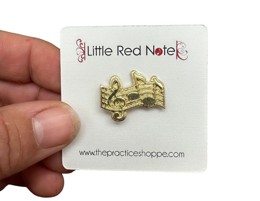 Music Notes Gold Lapel Pin