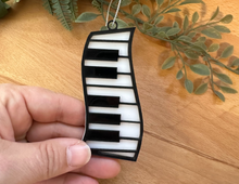 Load image into Gallery viewer, Piano Acrylic Ornament - black and white
