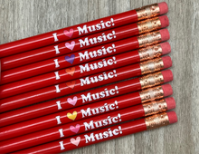 Load image into Gallery viewer, I Heart Music Pencils - Red

