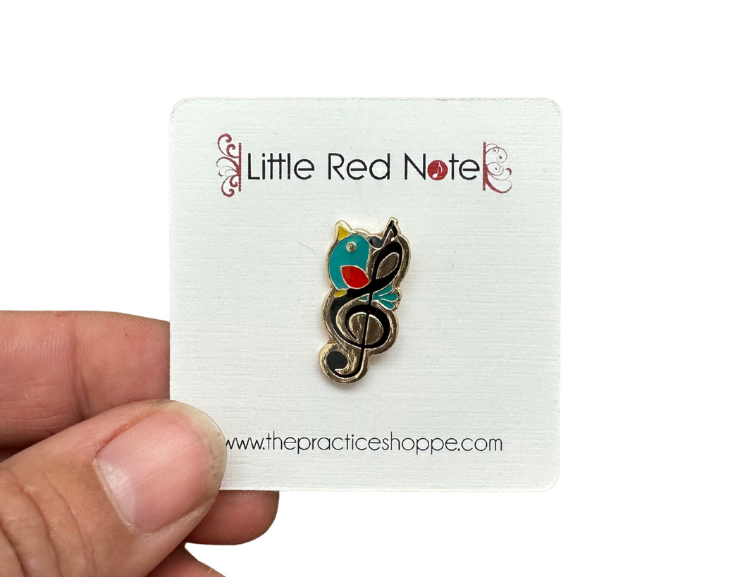 Treble Clef Bird Lapel Pin