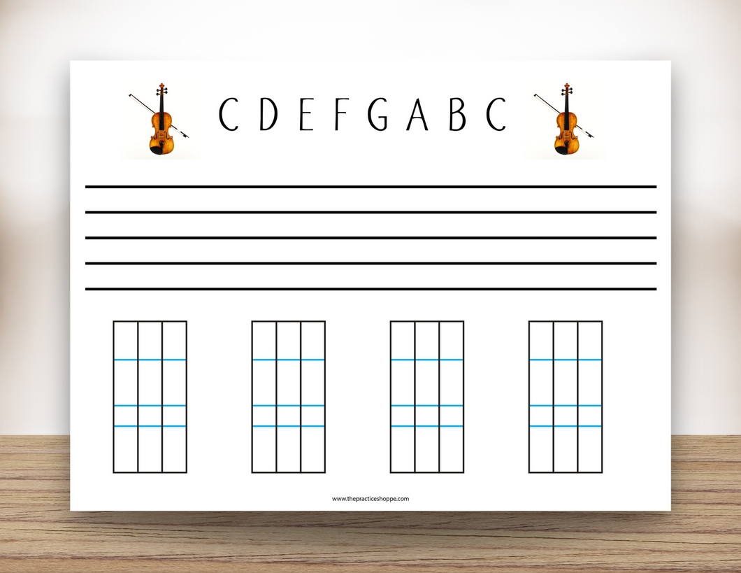 Fingerboard with Staff Magnetic White Board