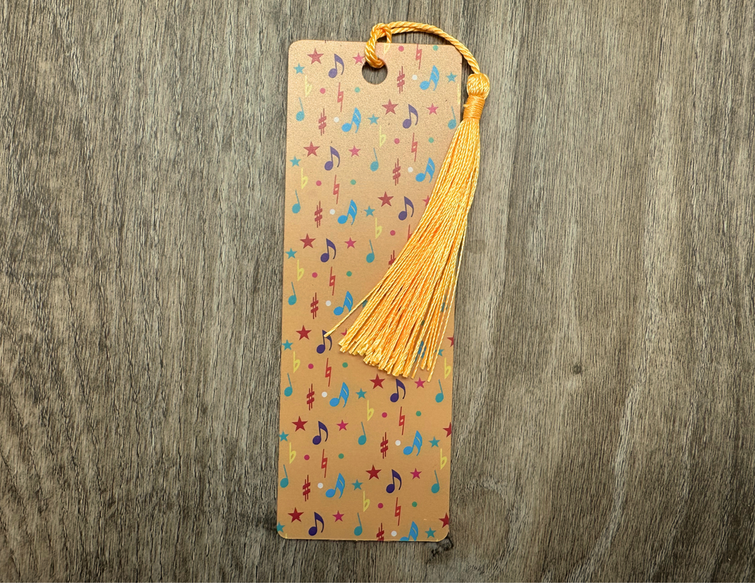 Orange Notes Music Bookmark