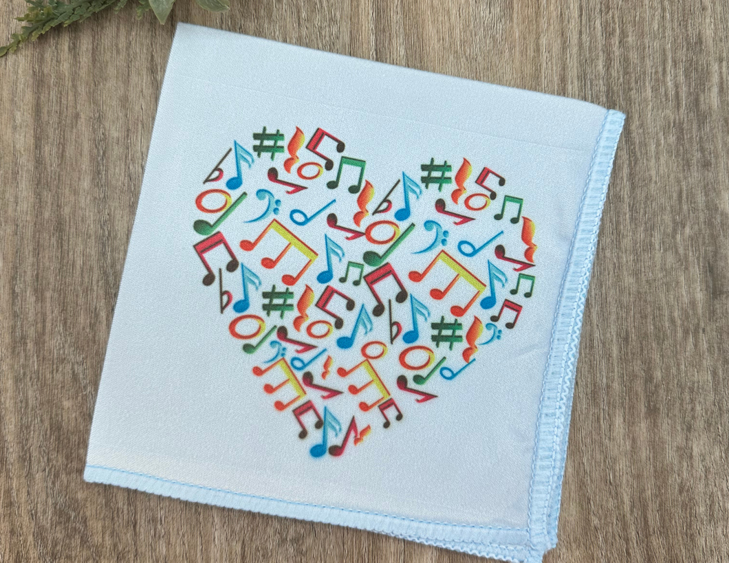 Colorful Musical Heart Cleaning Cloth