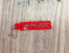 Load image into Gallery viewer, I Heart Music Acrylic Keychain
