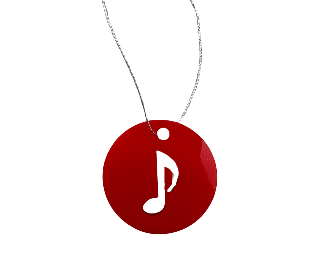 2 inch Circle Ornament - Eighth Note