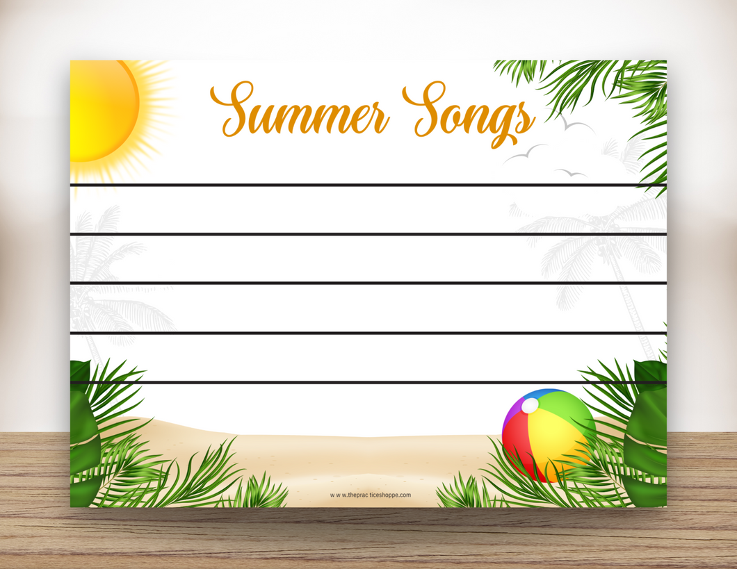 Summer Songs Magnetic White Board