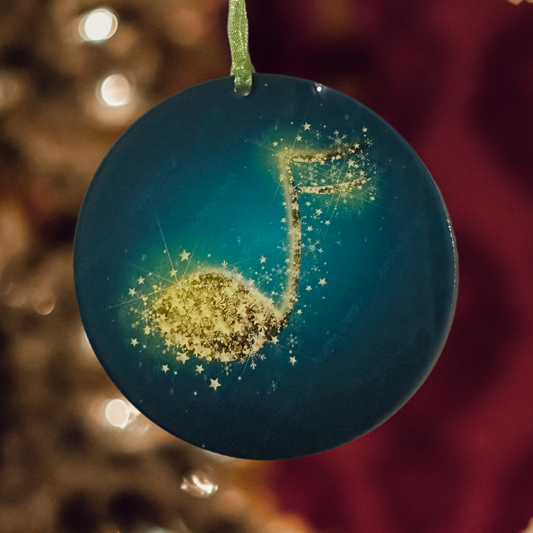 Eighth Note Glitter Ornament