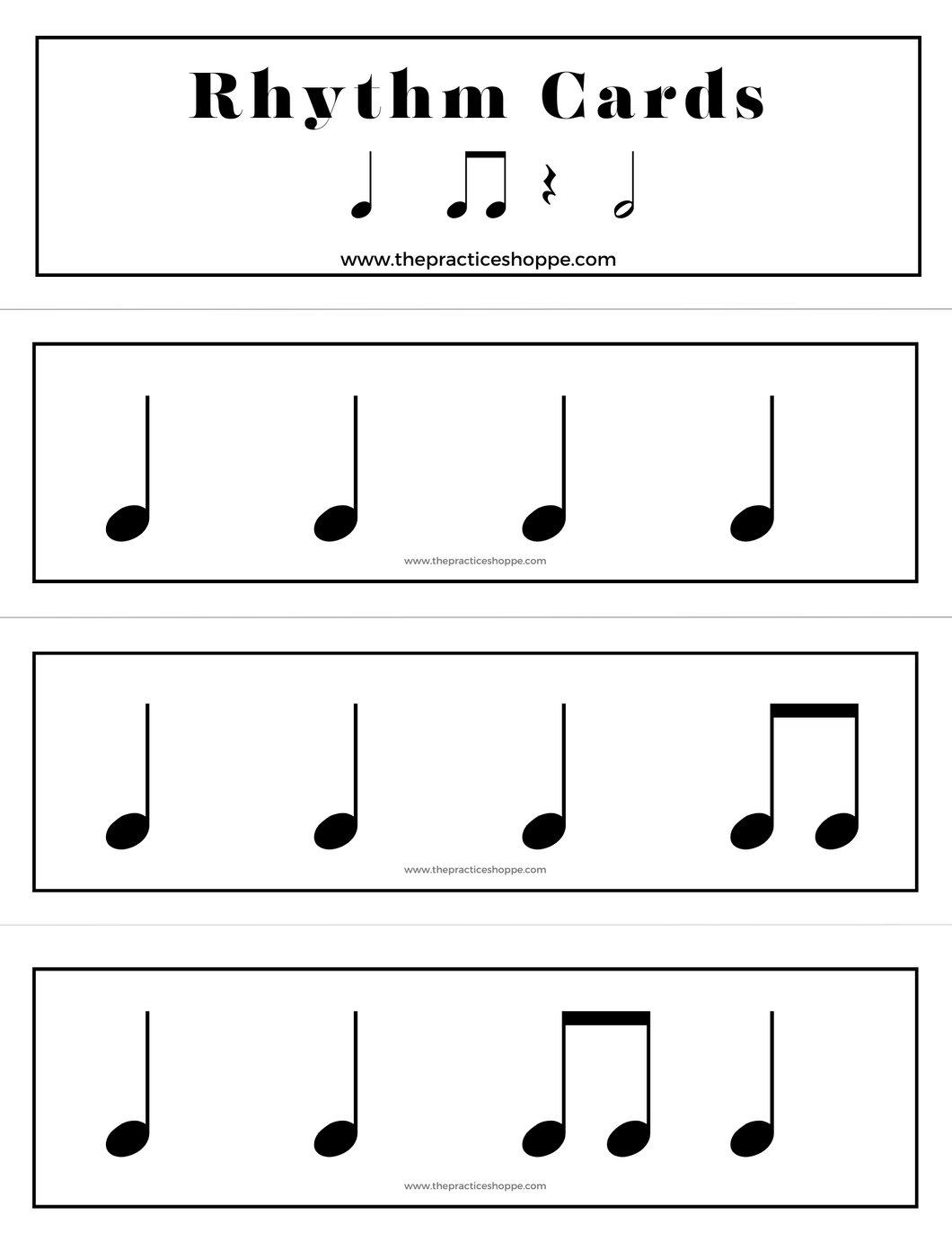 Level One Rhythm Cards (Digital Download)