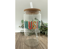 Load image into Gallery viewer, 16 oz Clear Glass Tumbler - Music Teacher
