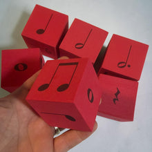 Load image into Gallery viewer, Red Foam Rhythm Dice - 2 inches

