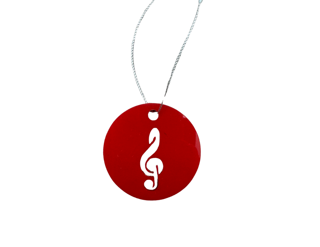2 inch Circle Ornament - Treble Clef